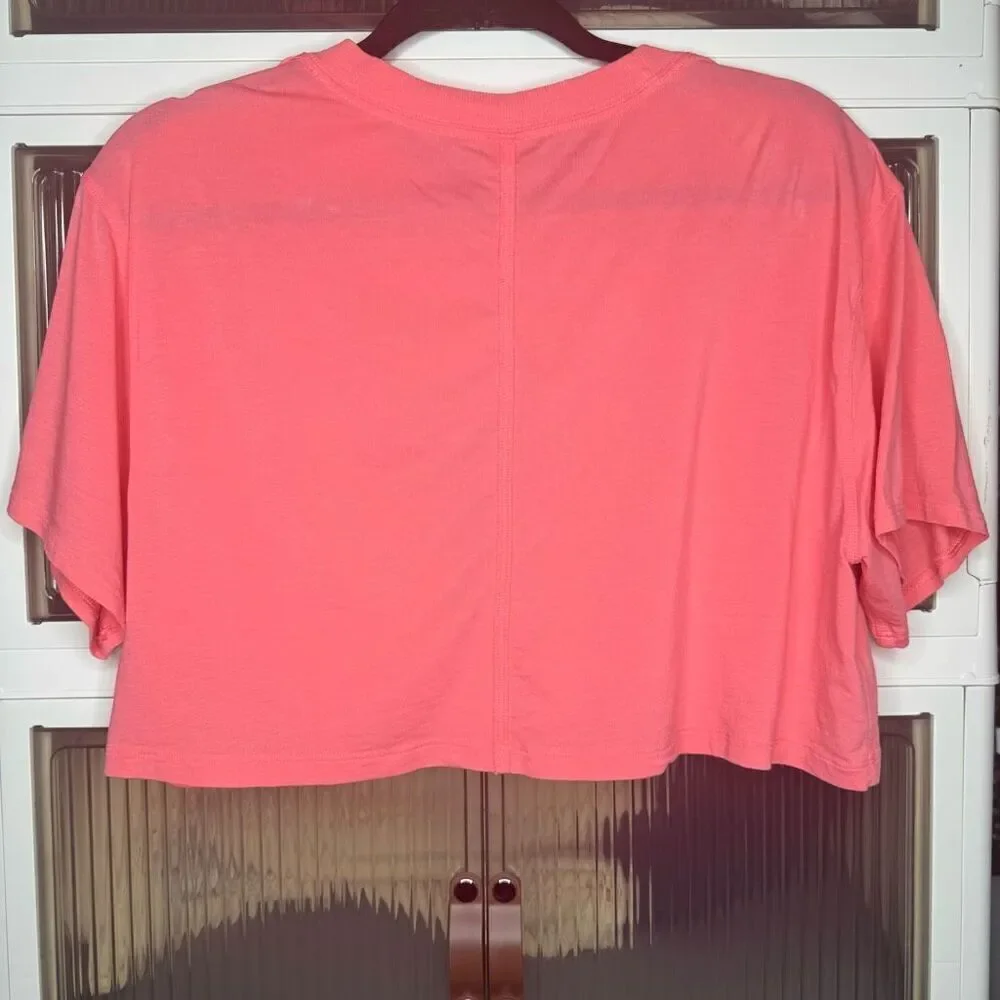 Lululemon All Yours Cropped T-Shirt, Raspberry Cream, Next-to-New, Size 8